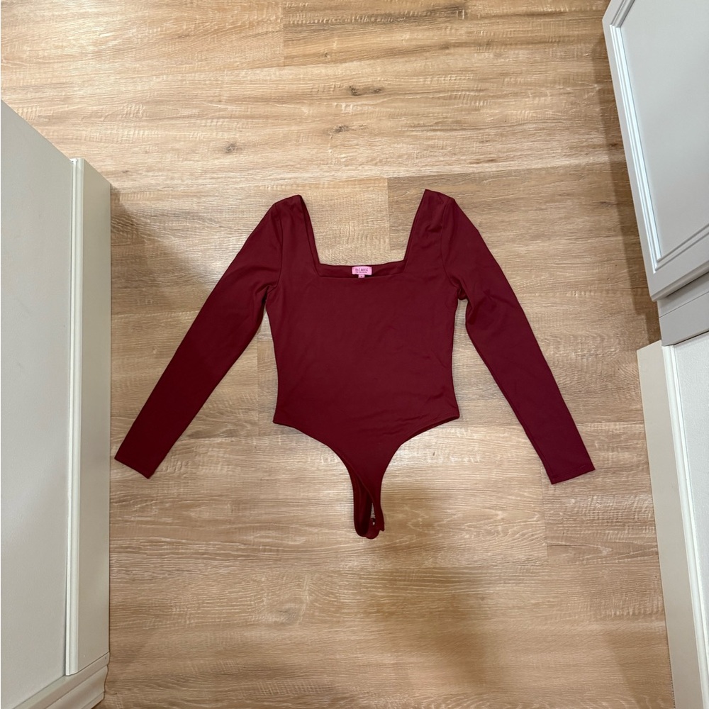 Miami Deep Red Long Sleeve Kids Bodysuit